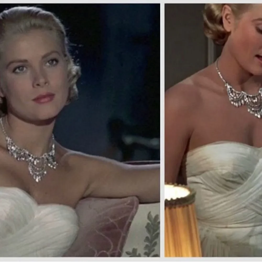 ♥️ Necklace 1950s CUBIC ZIRCONIA Rhinestone Choker, bridal, formal, price firm
